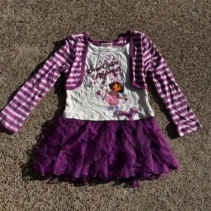 Nickelodeon Y2K Dora Purple and White Striped dress